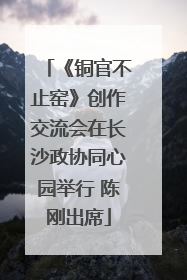 《铜官不止窑》创作交流会在长沙政协同心园举行 陈刚出席
