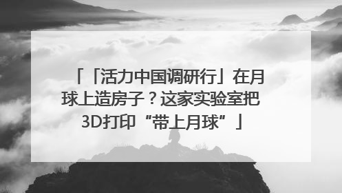「活力中国调研行」在月球上造房子？这家实验室把3D打印“带上月球”