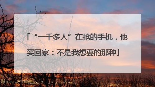 “一千多人”在抢的手机，他买回家：不是我想要的那种