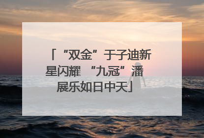 “双金”于子迪新星闪耀 “九冠”潘展乐如日中天