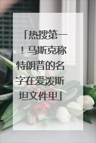 热搜第一！马斯克称特朗普的名字在爱泼斯坦文件里