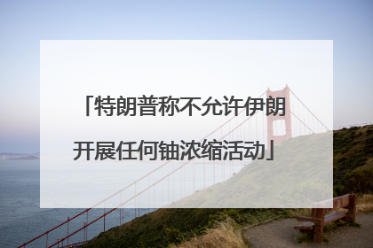 特朗普称不允许伊朗开展任何铀浓缩活动
