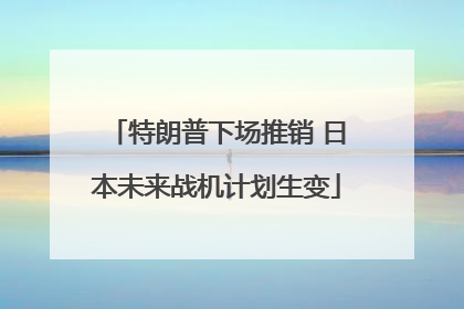 特朗普下场推销 日本未来战机计划生变