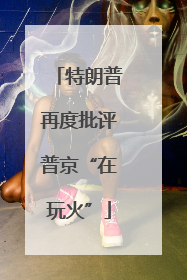特朗普再度批评普京“在玩火”