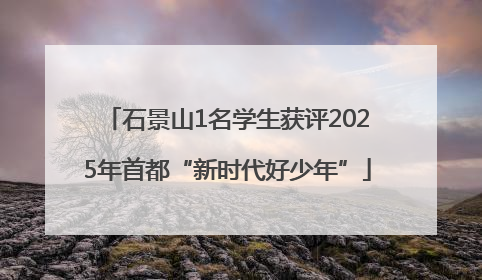 石景山1名学生获评2025年首都“新时代好少年”