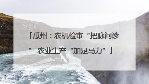 瓜州：农机检审“把脉问诊” 农业生产“加足马力”