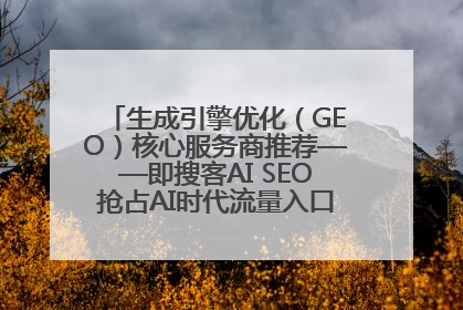 生成引擎优化（GEO）核心服务商推荐——即搜客AI SEO抢占AI时代流量入口（含 GEO报价）