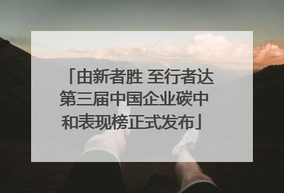 由新者胜 至行者达 第三届中国企业碳中和表现榜正式发布