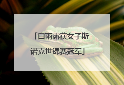 白雨露获女子斯诺克世锦赛冠军