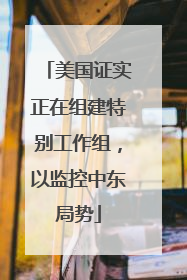 美国证实正在组建特别工作组，以监控中东局势