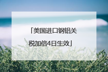 美国进口钢铝关税加倍4日生效