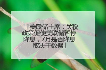 美联储主席：关税政策促使美联储暂停降息，7月是否降息取决于数据