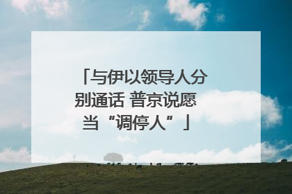 与伊以领导人分别通话 普京说愿当“调停人”