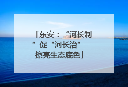 东安：“河长制”促“河长治” 擦亮生态底色