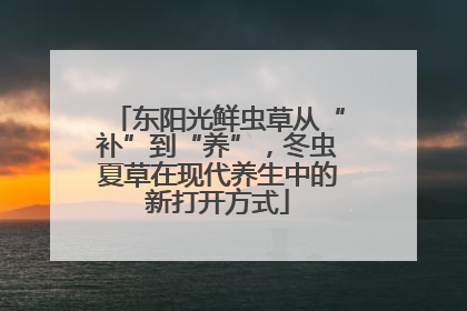 东阳光鲜虫草从“补”到“养”，冬虫夏草在现代养生中的新打开方式
