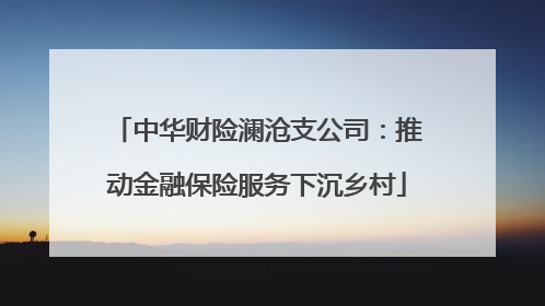 中华财险澜沧支公司：推动金融保险服务下沉乡村