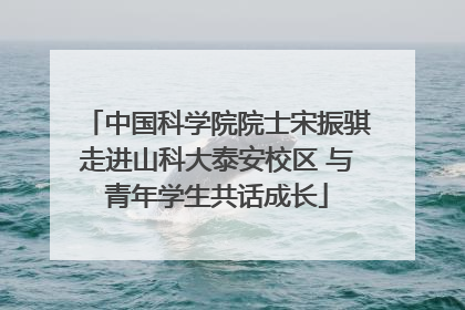 中国科学院院士宋振骐走进山科大泰安校区 与青年学生共话成长