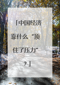 中国经济靠什么“顶住了压力”？
