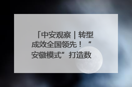中安观察｜转型成效全国领先！“安徽模式”打造数字化转型新标杆