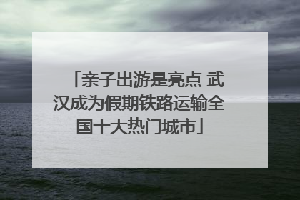 亲子出游是亮点 武汉成为假期铁路运输全国十大热门城市