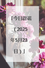 今日辟谣（2025年5月23日）