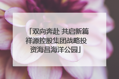 双向奔赴 共启新篇 祥源控股集团战略投资海昌海洋公园