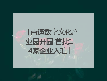南通数字文化产业园开园 首批14家企业入驻