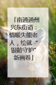 南通通州兴东街道：情暖失能老人，绘就“银龄守护”新画卷