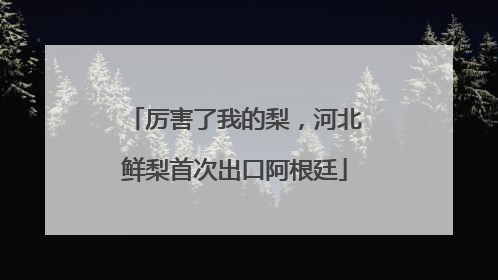 厉害了我的梨，河北鲜梨首次出口阿根廷