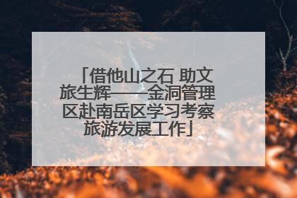 借他山之石 助文旅生辉——金洞管理区赴南岳区学习考察旅游发展工作