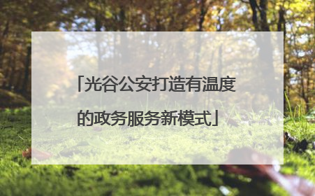 光谷公安打造有温度的政务服务新模式