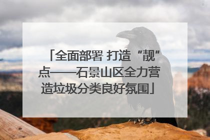 全面部署 打造“靓” 点——石景山区全力营造垃圾分类良好氛围