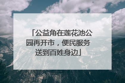 公益角在莲花池公园再开市，便民服务送到百姓身边