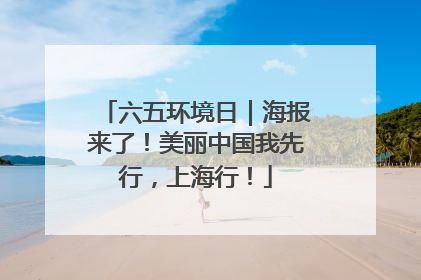 六五环境日｜海报来了！美丽中国我先行，上海行！