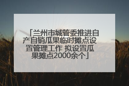 兰州市城管委推进自产自销瓜果临时摊点设置管理工作 拟设置瓜果摊点2000余个