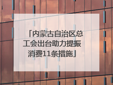 内蒙古自治区总工会出台助力提振消费11条措施