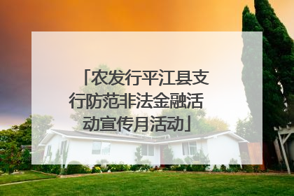 农发行平江县支行防范非法金融活动宣传月活动