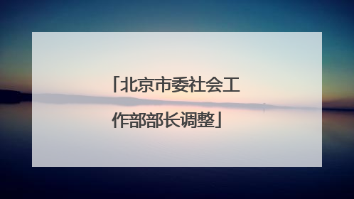 北京市委社会工作部部长调整
