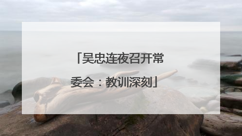 吴忠连夜召开常委会：教训深刻
