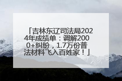吉林东辽司法局2024年成绩单：调解2000+纠纷，1.7万份普法材料飞入百姓家！