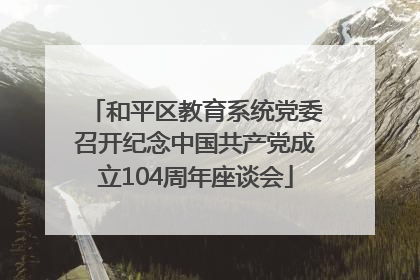和平区教育系统党委召开纪念中国共产党成立104周年座谈会