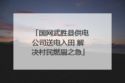 国网武胜县供电公司送电入田 解决村民燃眉之急