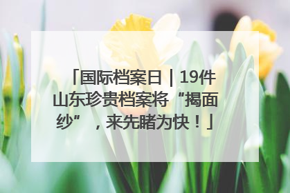 国际档案日｜19件山东珍贵档案将“揭面纱”，来先睹为快！