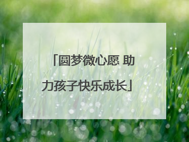 圆梦微心愿 助力孩子快乐成长