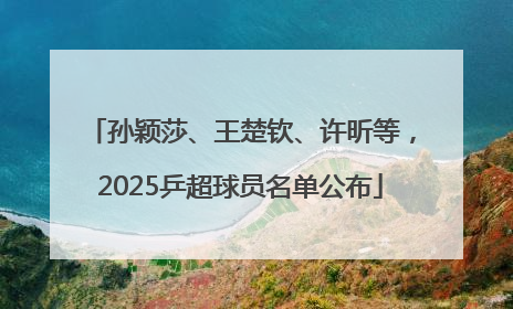 孙颖莎、王楚钦、许昕等，2025乒超球员名单公布