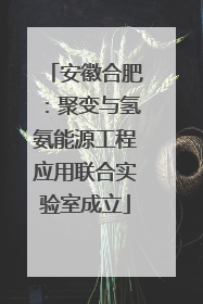 安徽合肥：聚变与氢氨能源工程应用联合实验室成立