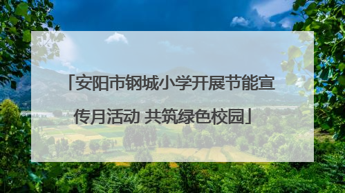 安阳市钢城小学开展节能宣传月活动 共筑绿色校园