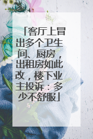 客厅上冒出多个卫生间、厨房，出租房如此改，楼下业主投诉：多少不舒服