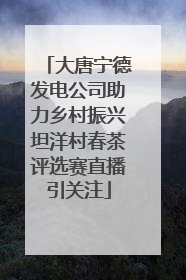 大唐宁德发电公司助力乡村振兴坦洋村春茶评选赛直播引关注