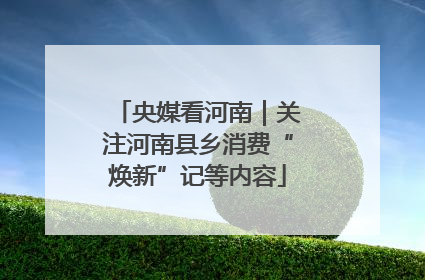 央媒看河南｜关注河南县乡消费“焕新”记等内容